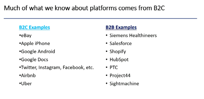 Exemples of B2C and B2B Platforms